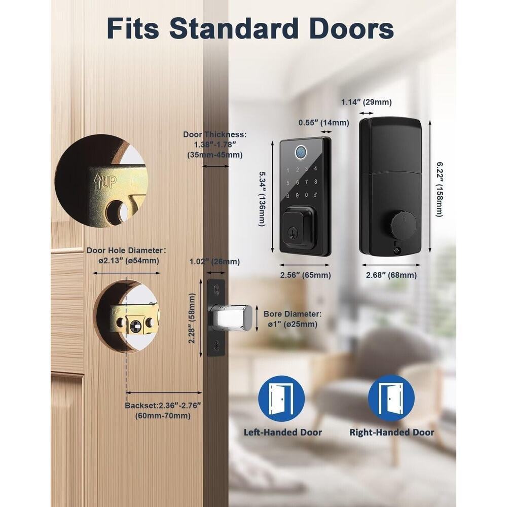 Smart Lock Fingerprint Keyless Entry Door Lock - Picture 6 of 7